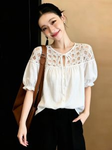 SHUAIYUE | Áo Blouse Trẻ Trung MESH Ren Tinh Tế