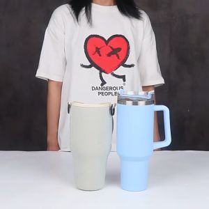 Tas Pengangkut Botol Air Stanley Quencher 40oz Ukuran 1l - 1.2l Water Bottle Carrier Bag For Stanley Quencher 40oz Dengan Tali Bahu Tersesuaikan & Bahan Elastis