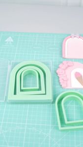 KALAIEN Arch Cookie Cutter 8 Piece Cookie Cutter Set 3D Polymer Clay Cutter for Baby Shower/Birthday/Wedding/Rainbow/Easter Cookie Cutters