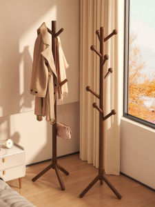 ZHUOHE | Home Clothes and Bag Hanger Oak Wooden Stand