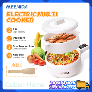 MEEVIDA 2L Electric Cooking Pot Fast Boil Non Stick Hot Pot 700W Multifunctional Kitchen Dormitory Noodles Pot Periuk Nasi Pot 電煮锅