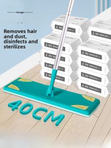 Saint Long Large Size Static Dust Removal Paper Flat Mop Household Living Room Floor Hair Absorption Dry Wipe Cleaning Antibacterial Wet Wipe