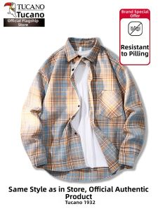 TUCANO | Retro Grid Long Sleeve Casual Shirt Thin for Summer