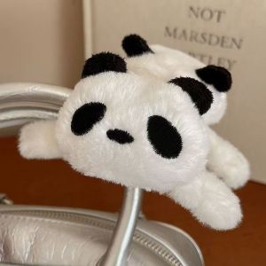 Cute Plush Panda Shark Hair Claw Women Large Size Cartoon Animal Acrylic Ponytail Holder Girls Fashion Hairpin Headwear Hairclip