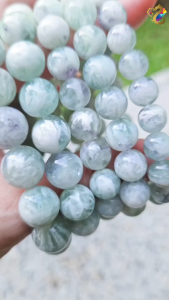 Collection Grade Snowy Feather Fluorite Bracelet