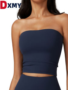 Shoulderless Sport Top with Built-in Bra for Yoga and Fitness