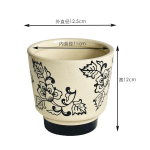 Retro Chinese Ceramic Flower Pot Luxury Sensation Butterfly Orchid Desktop Stone Orchid Living Room Potted Plants Flower Vase