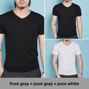 HKRUT | Slim Fit V-Neck Cotton T-Shirt