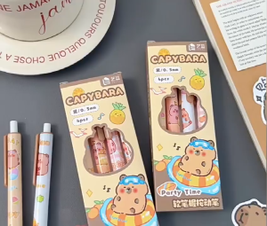 ปากกาหมึกสีดำ  อุปกรณ์การเรียน สำนักงาน ลายคาปิบาร่า พร้อมส่ง