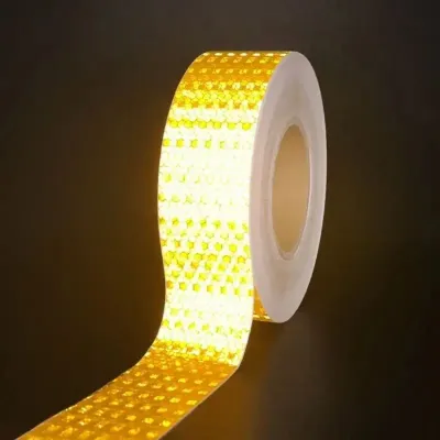 Decan phản quang vàng caro khổ 5cm dán cảnh báo