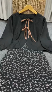 ADHIVA.ID - Setelan Wanita Cardi Coquette + Rok Floral Motif Bunga Sakura Pattern Skirt Korean Style