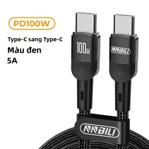 Cáp Sạc Nhanh NNBILI 100W Type C Sang USB C Cho iPhone 17 MacBook Samsung Xiaomi - Cáp USB C PD Với Dòng Điện Tối Đa 5A