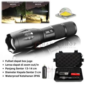 senter zoom tactical waterproof free box