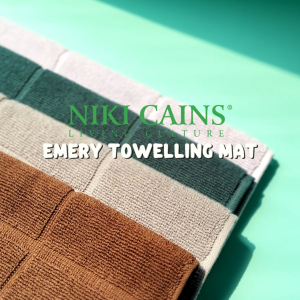 Jean Perry - Niki Cains Emery Towelling Mat 100% Cotton Soft Absorbent Bathmat Bathroom Floor Mat 45cm x 70cm