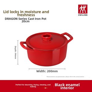 ZWILLING | Red Cast Iron Cooking Pot For Soups