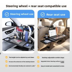 Universal Car Interior Foldable Small Table Board For Back Seat Multifunctional Travel Tray For Eating Food Laptop Working Kids