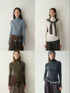 INSIS FEMME | Merino Wool High-neck Seamless Knit Sweater
