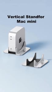 Hagibis | Hagibis Vertical Stand for Mac Mini M4/M4 Pro Aluminum Alloy Laptop Desktop Stand Anti-Slip Adjustable Holder For New Mac mini