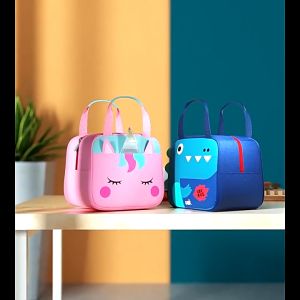 Tas Bekal Anak Karakter 3D & Tahan Panas: Tas Penyimpanan Kotak Makan