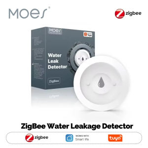 MOES | MOES Tuya ZigBee 3.0 Smart Water Leak Alarm Sensor Flood & Immersion Detector Real-Time Alarm Smart Life App Notification