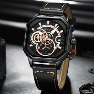 Đồng hồ nam chồng nước DIZIZID chính hãng dây da cao cấp - Thiết kế thể thao mặt vuông cá tính - Chạy lịch ngày tiện lợi (Tặng kèm pin dự phòng)