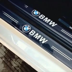 4pc/Set Car Door Side Step Sill Strip Carbon Fibre Leather Anti Scratch Protector Sticker Fiber for For Honda Civic BRV XR-V CR-Z CRV HRV City Accord Legend Jazz VTi Fit Mobilio VEZEL