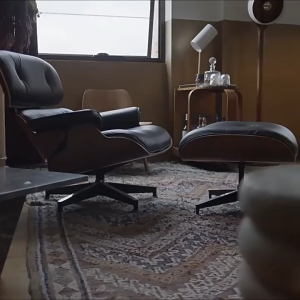 Eames Lounge Chair Single-seater Leather Sofa Light Luxury Eames Designer Leisure Chair Nordic Rotatable Lazy Chair