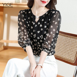 YIGE Áo Cánh Rời Cổ Điển Áo Sơ Mi Thường Ngày Dáng Rộng Tay Lỡ Mới Mùa Hè 2023 Cho Nữ Phong Cách Phương Tây Đa Năng Phong Cách Thời Trang