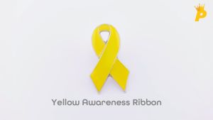 THE PIN EMPIRE Yellow Ribbon Double-Sided 3D Enamel Lapel Pin Collar Pin