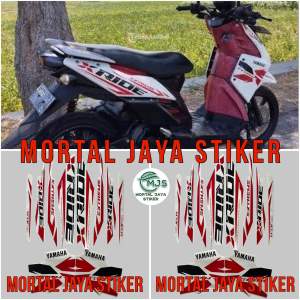 STIKER STRIPING LIS LES BODY YAMAHA XRIDE X-RIDE 125 2014 EXTREME PUTIH MERAH