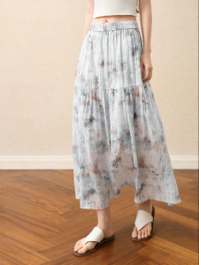 SEIFINI | Ink Paint Print Lightweight Slim Fit A-Line Skirt