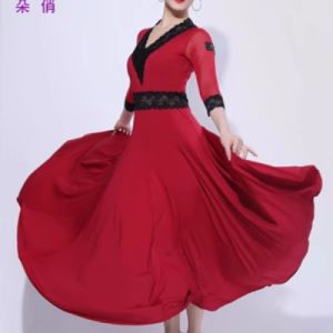 Modern Social Dance Dress Womens Waltz Performance Dress Large Swing Skirt Competition