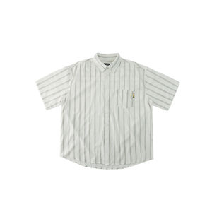 Japanese Style Vintage Stripe Short Sleeve Shirt Men and Women Ins Loose Casual Couple Shirt Student Trendy Outwear