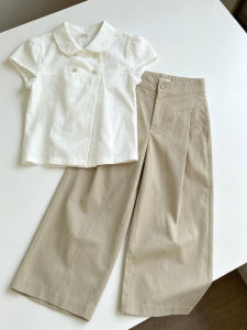 Karrar betsey | New Trendy Korean Fashion Summer White Womens Shirt and Pants Set