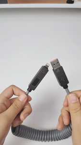 Basemo 240W Fast Charging Cable Digital Display Type C Lighting Spring Data Cable For Carplay