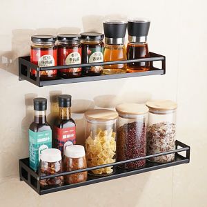 ชั้นวางของในครัว ชั้นวางในครัว ชั้นวางเครื่องปรุง ชั้นวางของในห้องน้ํา สแตนเลส ชั้นวางของอเนกประสงค์ ชั้นวางของติดผนัง ไม่ต้องเจาะ