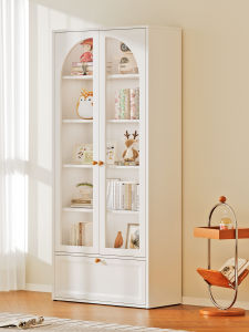 Dust-Proof Home Combined Steel Storage Cabinet with French Style Glass Doors