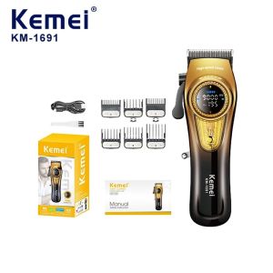 Kemei KM-1691 Professional LED Display Hair Clipper 9000RPM 10W Rechargeable Mens Haircut Machine Electric Beard Trimmer