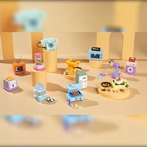 🇸🇬【SG】🇸🇬 Building Block Toys Mini Appliances 2.0 Blocks Camera Sweeping Water Dispenser Health Pot Air Fryer Small Particle Assembly