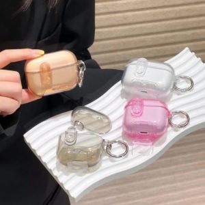 🚚COD🚚 เคส TPU ใสสำหรับ AirPods 4 Pro 2 Case เคสกันกระแทก ป้องกันสีเหลือง พวงกุญแจ เเคสแบบป๊อปอัพอัตโนมัติพร้อมระบบล็อคนิรภัย