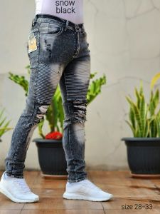 Celana Jeans Pria sobek lutut slimfit Ripped distro