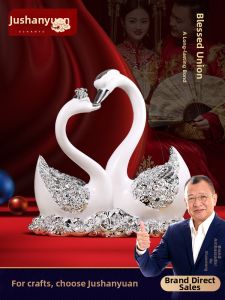 JUSHANYUAN | Valentines Day Swan Decor Living Room Wine Cabinet New Home Wedding Gift