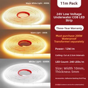 PAIMIJI | Outdoor Waterproof COB LED Strip Light 24V Flexible