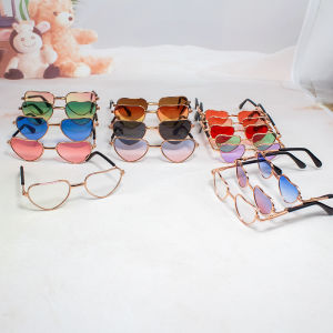 In Stock 20cm Cotton Doll Glasses Heart-Shaped Sunglasses Width 9cm Doll Doll Pet Cat Sunglasses New Arrival