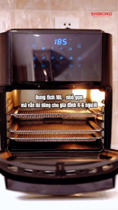 Nồi Chiên Không Dầu SHIMONO SM-AF1086T 10L 1800W Cao Cấp Tiêu Chuẩn FDA Hoa Kỳ LFGB Đức Tặng Kèm Trọn Bộ 9 Phụ Kiện