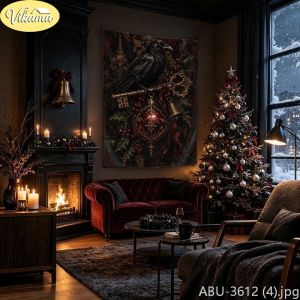 VIKAMA Dark Skeletal Beggar Snow Street Wall Tapestry Noir Victoria Đô Thị Mùa Đông Lễ Hội Trang Trí Nhà Ấm Cúng Phòng Ngủ Ấm Cúng Phòng Khách Nghệ Thuật
