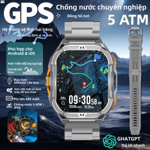 Đồng Hồ Thông Minh Thể Thao GPS Kép Tần Số 2025 Tích Hợp La Bàn Đo Độ Cao Áp Suất Không Khí Chống Nước 5ATM Đo Nhịp Tim Khung Kim Loại Nguyên Khối Để Theo Dõi Sức Khỏe
