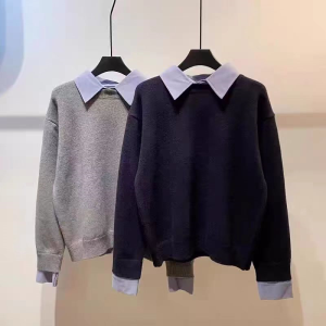 เสื้อสเวตเตอร์คอโปโลขนกระต่ายสีดำสำหรับผู้หญิง เสื้อชั้นในถักหนา สไตล์ฤดูใบไม้ร่วงและฤดูหนาว เสื้อเชิ้ตสไตล์นักศึกษา โพลีเอสเตอร์ สวมใส่สบาย