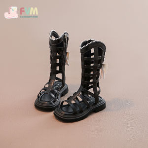 Princess Roman Style Childrens Sandals Summer Casual Slip-On PU Material Girls Shoes Princess Style Summer Collection