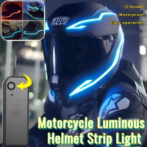 Waterproof Motorcycle Luminous Helmet Strip Light Modified Helmet Night Riding Cold Light Strip